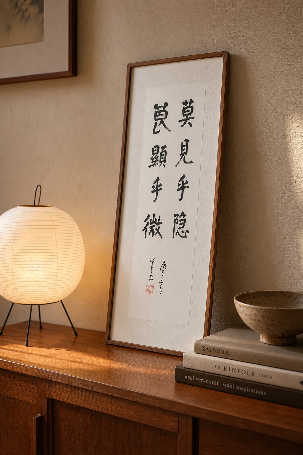 静入｜玄关、客厅场景中的书法与器物陈设